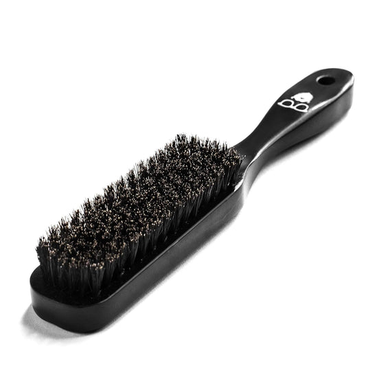 Beard Brush Black - 100% Boar Bristles and Durable Bamboo Handle - Removes Tangles, Beard Dandruff, Ingrown Hairs and Detangles Loose Hairs with Ease - Long Lasting