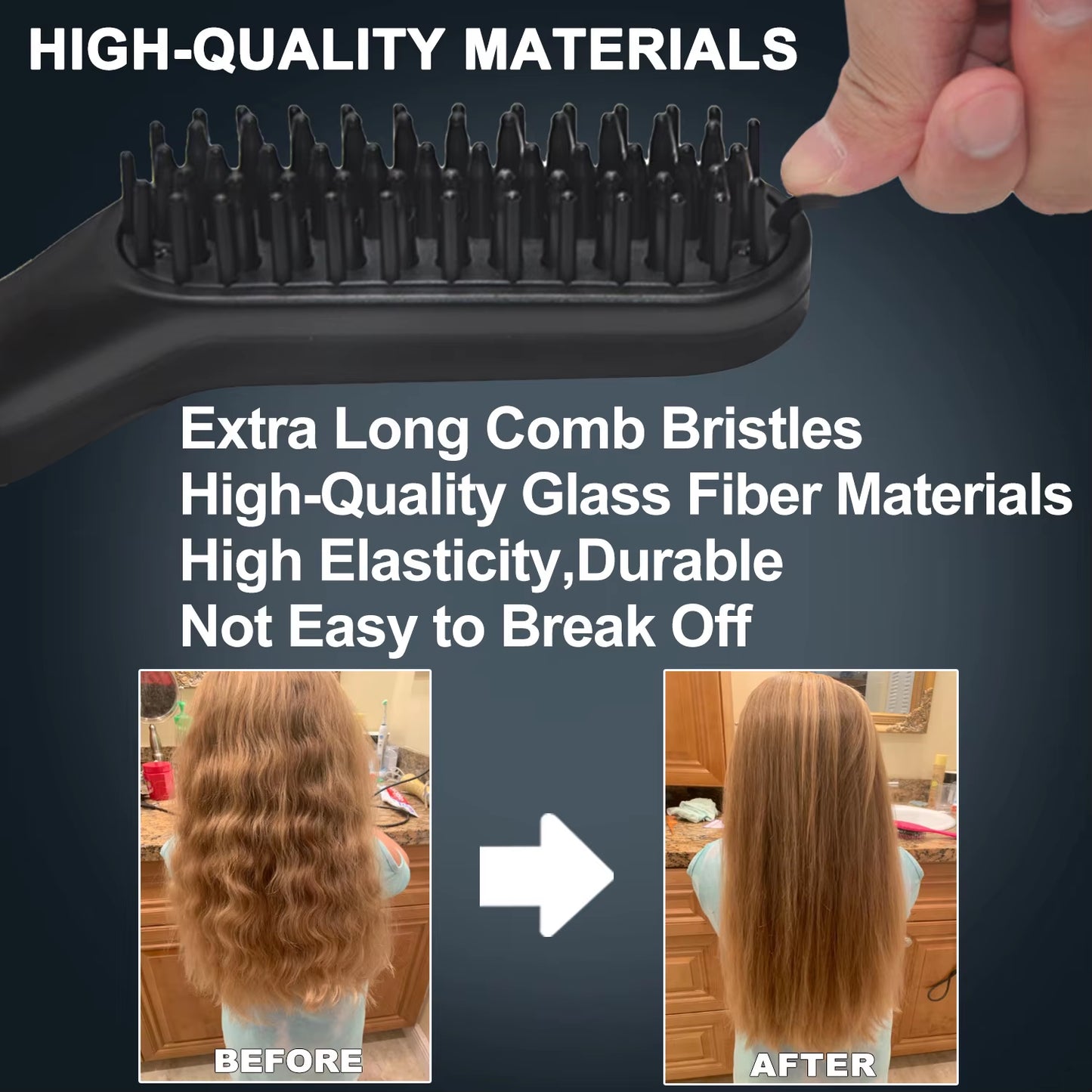 Men Beard Comb Set Hair Straightener Brush with Beard Oil Hair Curler Straightening Beard Straightener for Men Styling Tools