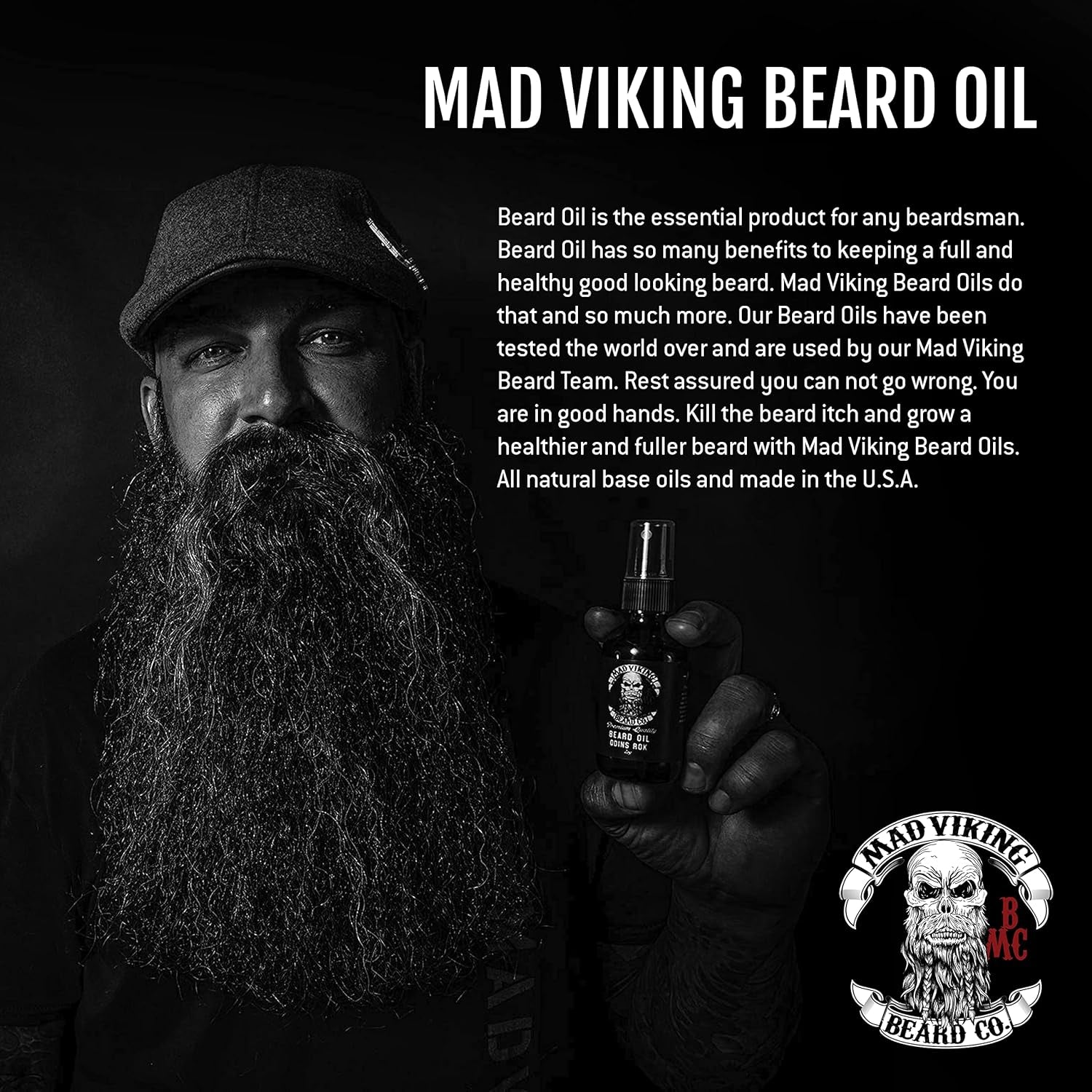 Premium Beard Oil for Men - Natural Beard Softener, Conditioner, and Skin Moisturizer to Reduce Beard Itch for Thicker Looking Beards, Made in the USA (Ravn Rom, 2Oz Beard Oil)
